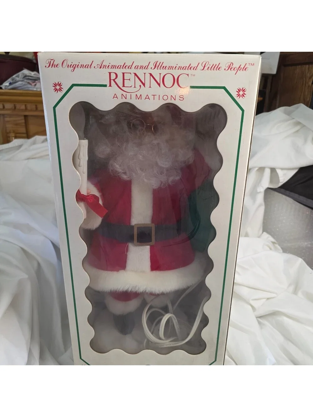 Vintage Rennoc Animated Santa Claus Candle Light w/box; tested and works.